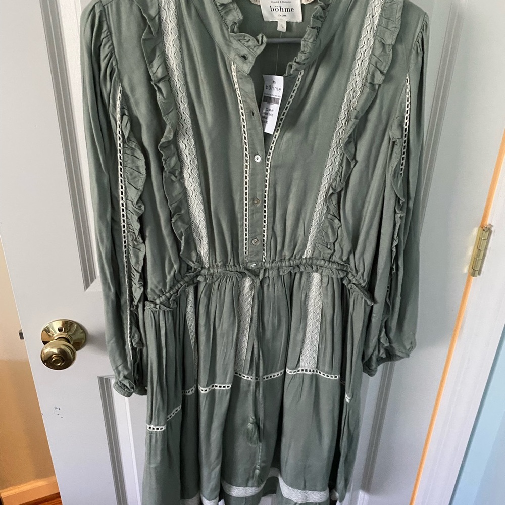 Sage Green Boho Dress